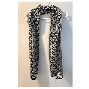 Michael Kors black and white MK scarf
